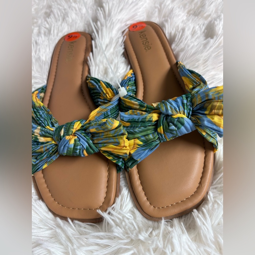 Kensie Women's Renata Multicolor Bow Sandals Size 9 1/2 New